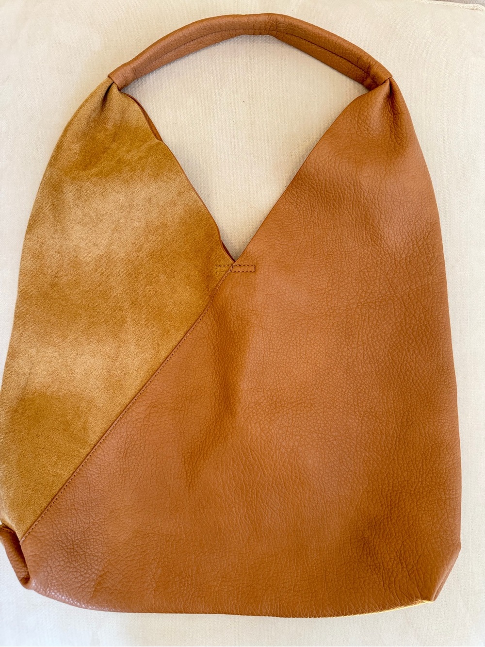 Shiraleah Two-Tone Tan Shoulder Hobo Bag